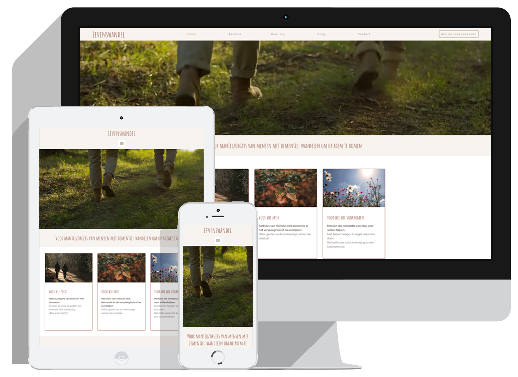 Overzicht website Levenswandel op verschillende apparaten